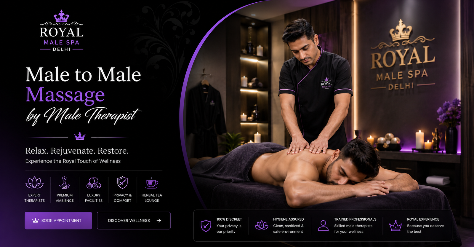 Hotel Male to Male Massage in Delhi